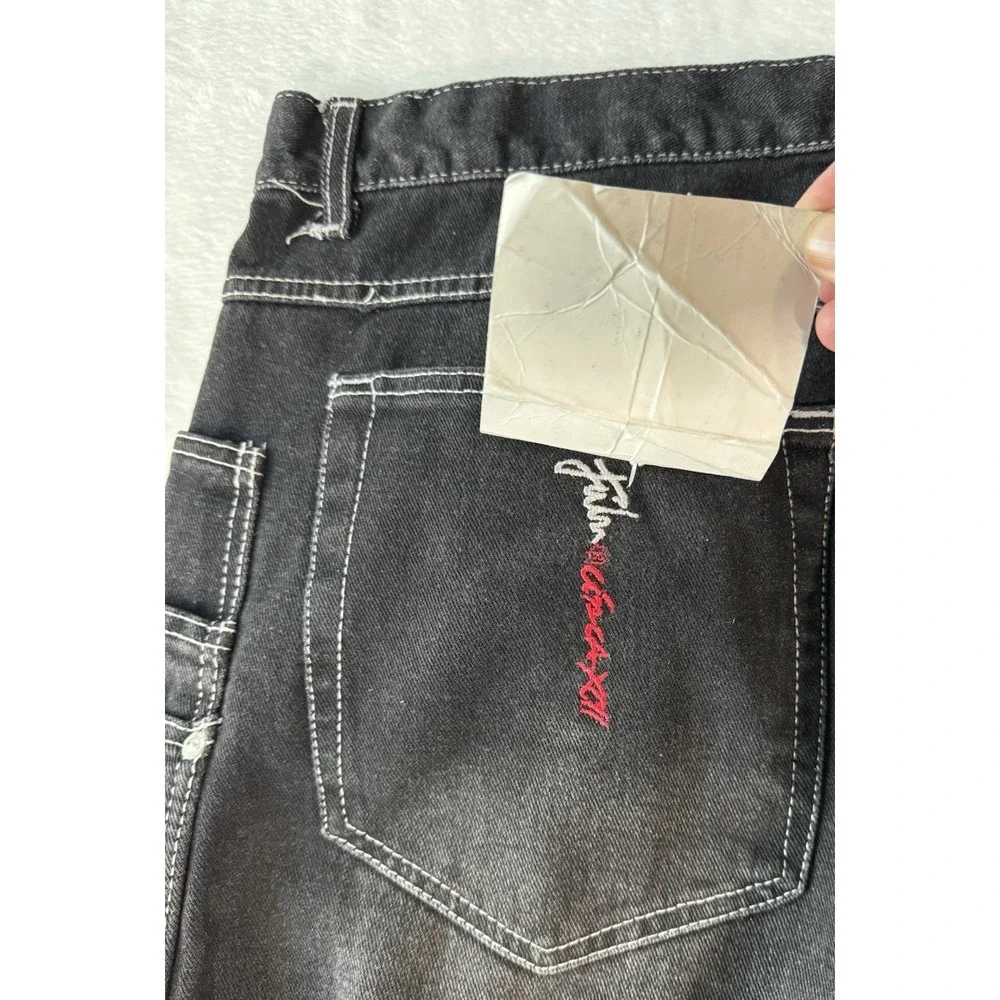 Vintage FUBU Collection Jeans Mens **42** Black Denim Baggy Carpenter‎ Hip Hop